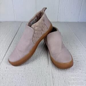 TOMS Slip On Sneakers Womens Size 8 Pink‎ Quilted Ankle Shoes Gum Sole